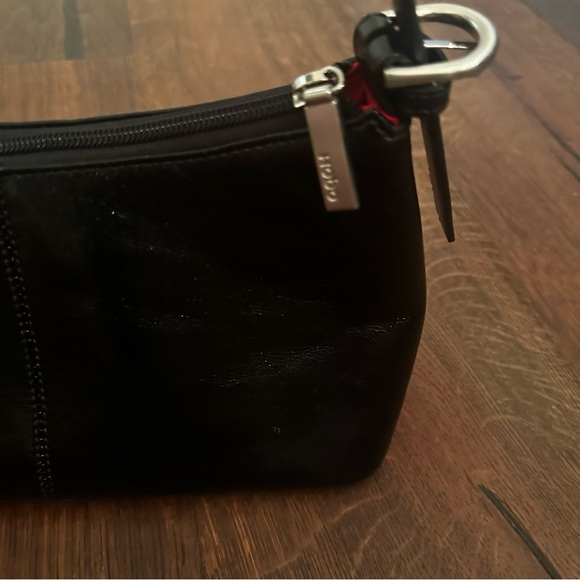 Elegant Black Leather Handbag Vintage Hobo International Y2K - Picture 6 of 14
